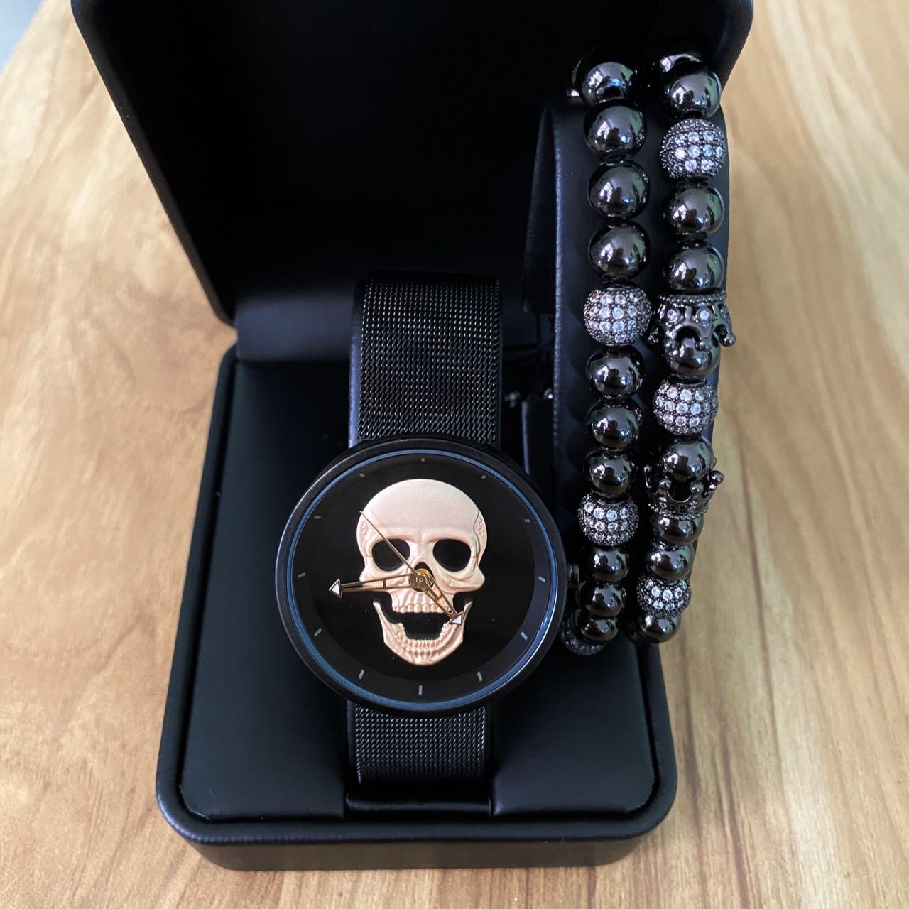 SET DE RELOJ, PULSERAS Y DIJE PARA MUJER | LUXURY SKULL PACKET