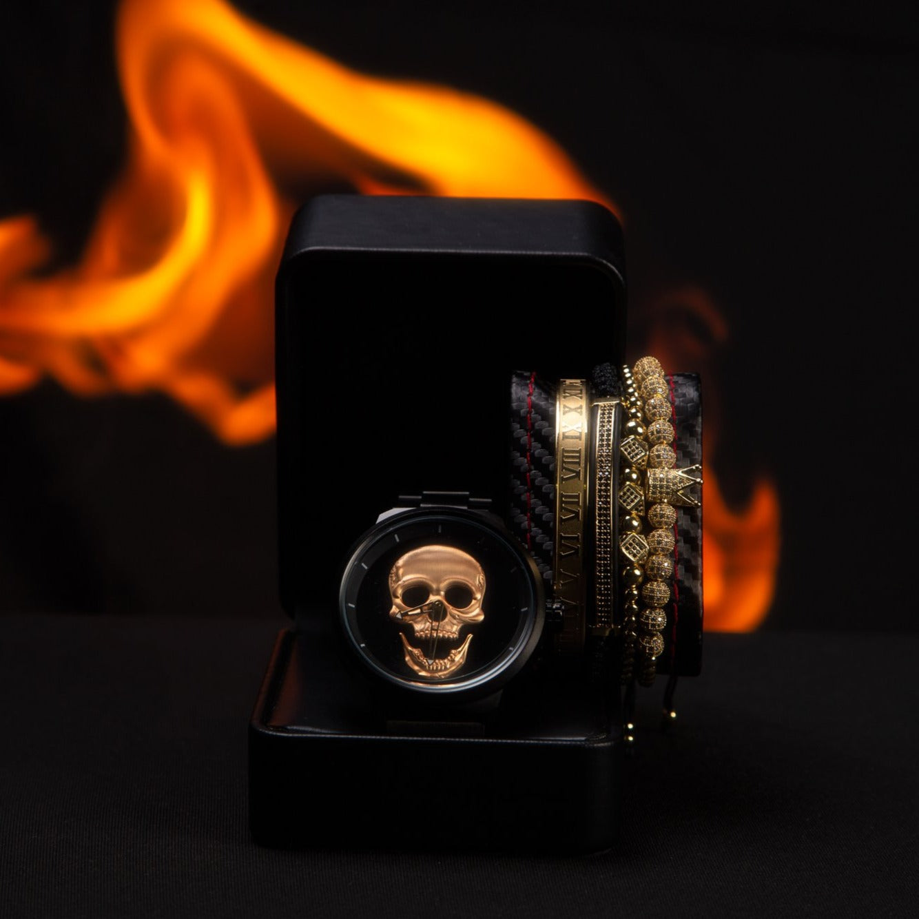 RELOJ Y PULSERAS UNISEX | DÚO MASTER MEN GOLDEN EDICION ZAFIRO