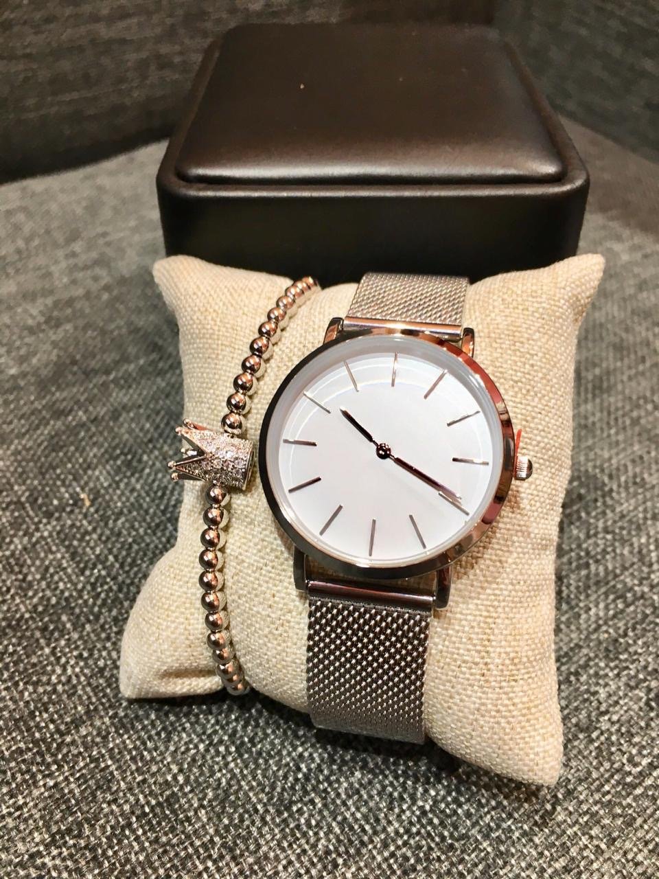 SET DE RELOJ, PULSERAS Y DIJE PARA MUJER | LUXURY SILVER PACKET