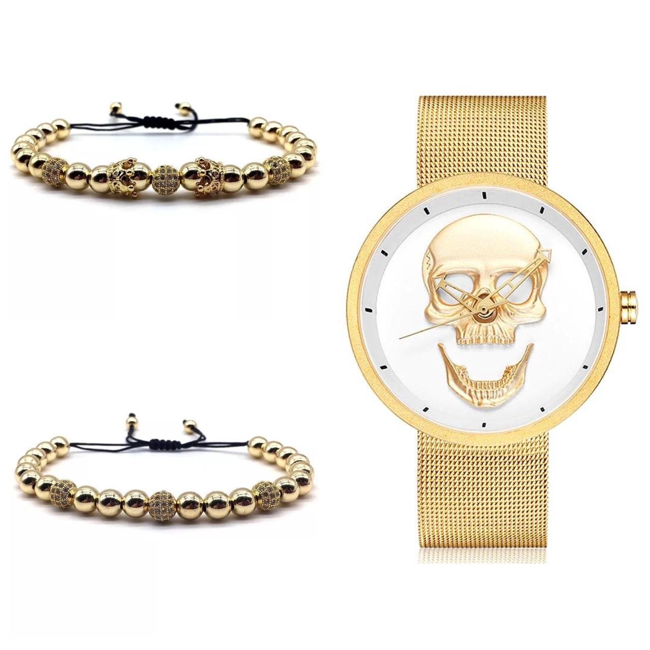 SET DE RELOJ, PULSERAS Y DIJE PARA MUJER | LUXURY GOLD PACKET