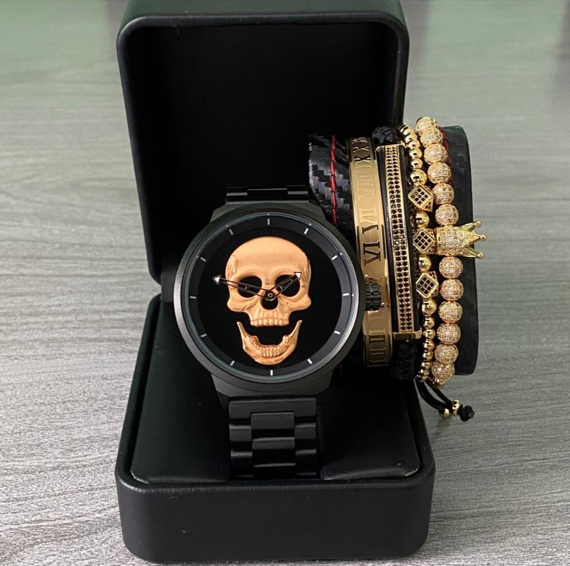 RELOJ Y PULSERAS UNISEX | DÚO MASTER MEN GOLDEN EDICION ZAFIRO