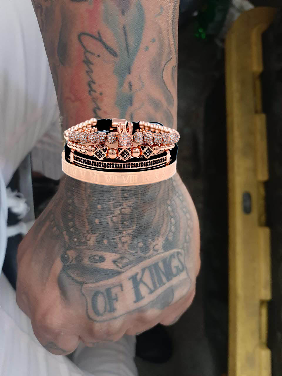 SET DE PULSERAS UNISEX |MASTER GOLD ROSE