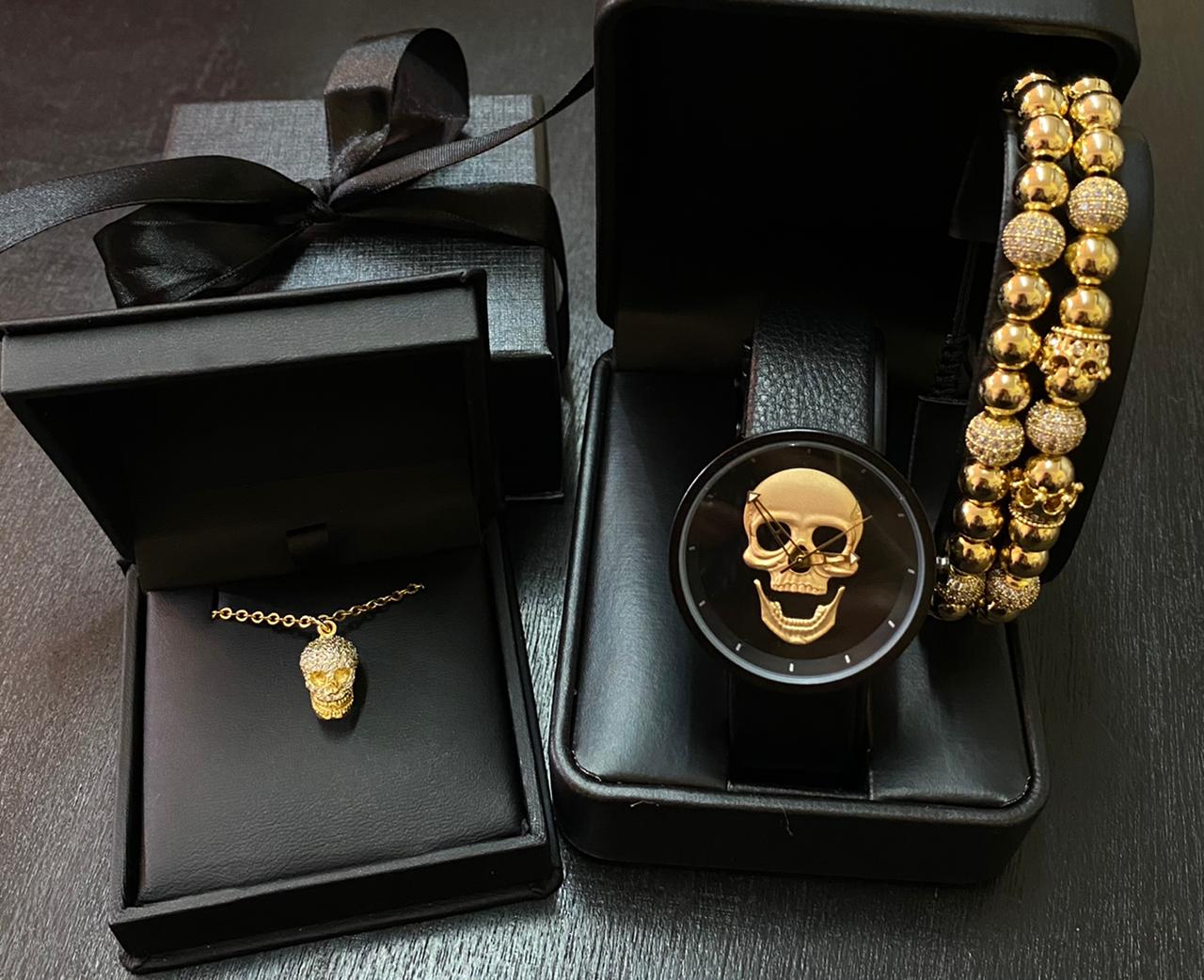 SET DE RELOJ, PULSERAS Y DIJE PARA MUJER | LUXURY LEATHER PACKET