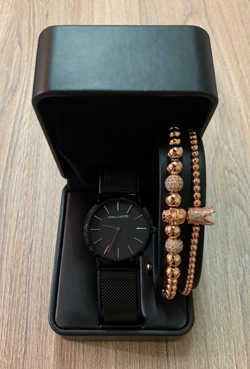 RELOJ Y PULSERAS PARA DAMA | DÚO COOPER BLACK SKULL