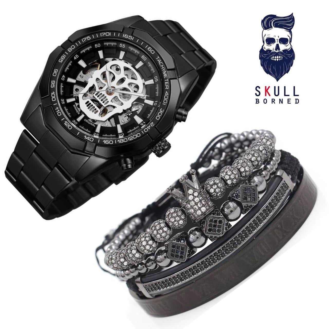 RELOJ Y PULSERAS PARA HOMBRE | DÚO MASTER BLACK
