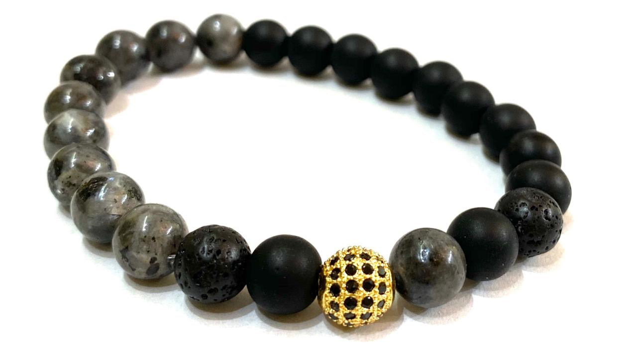 RELOJ Y PULSERAS UNISEX | DÚO MASTER MEN GOLDEN OBSIDIAN EDICIÓN ZAFIRO