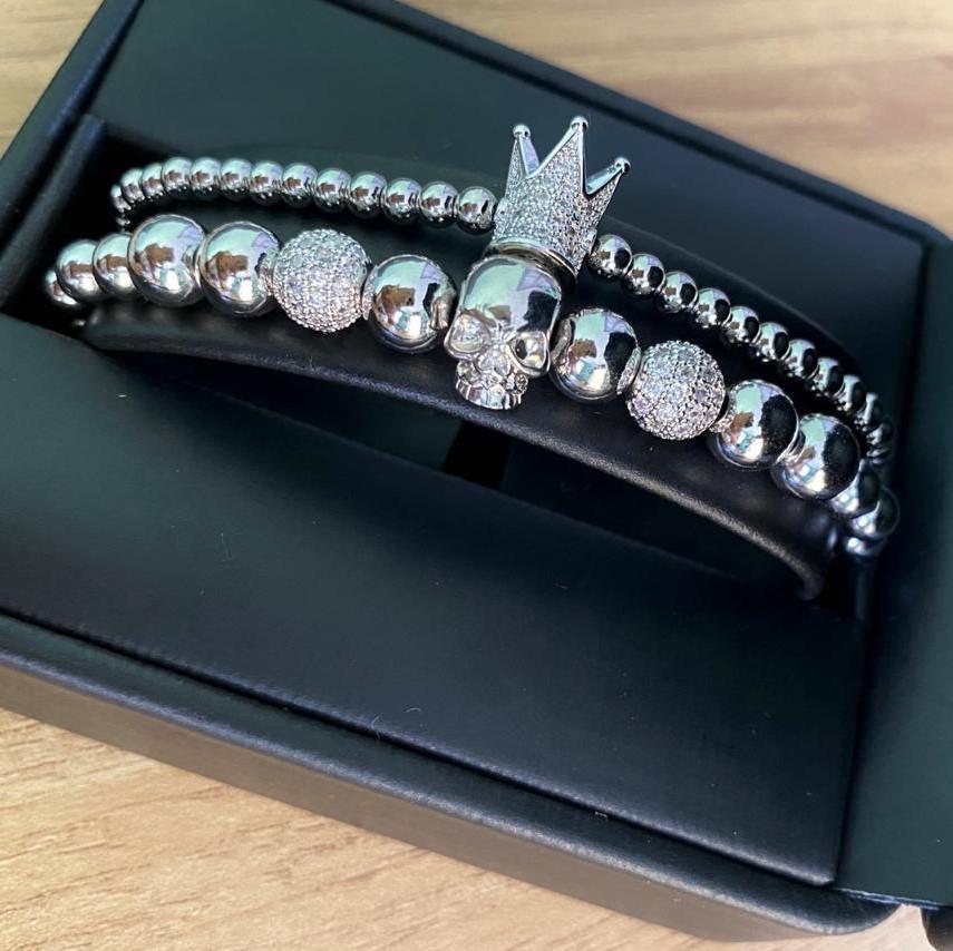 SET DE RELOJ, PULSERAS Y DIJE PARA MUJER | LUXURY SILVER PACKET