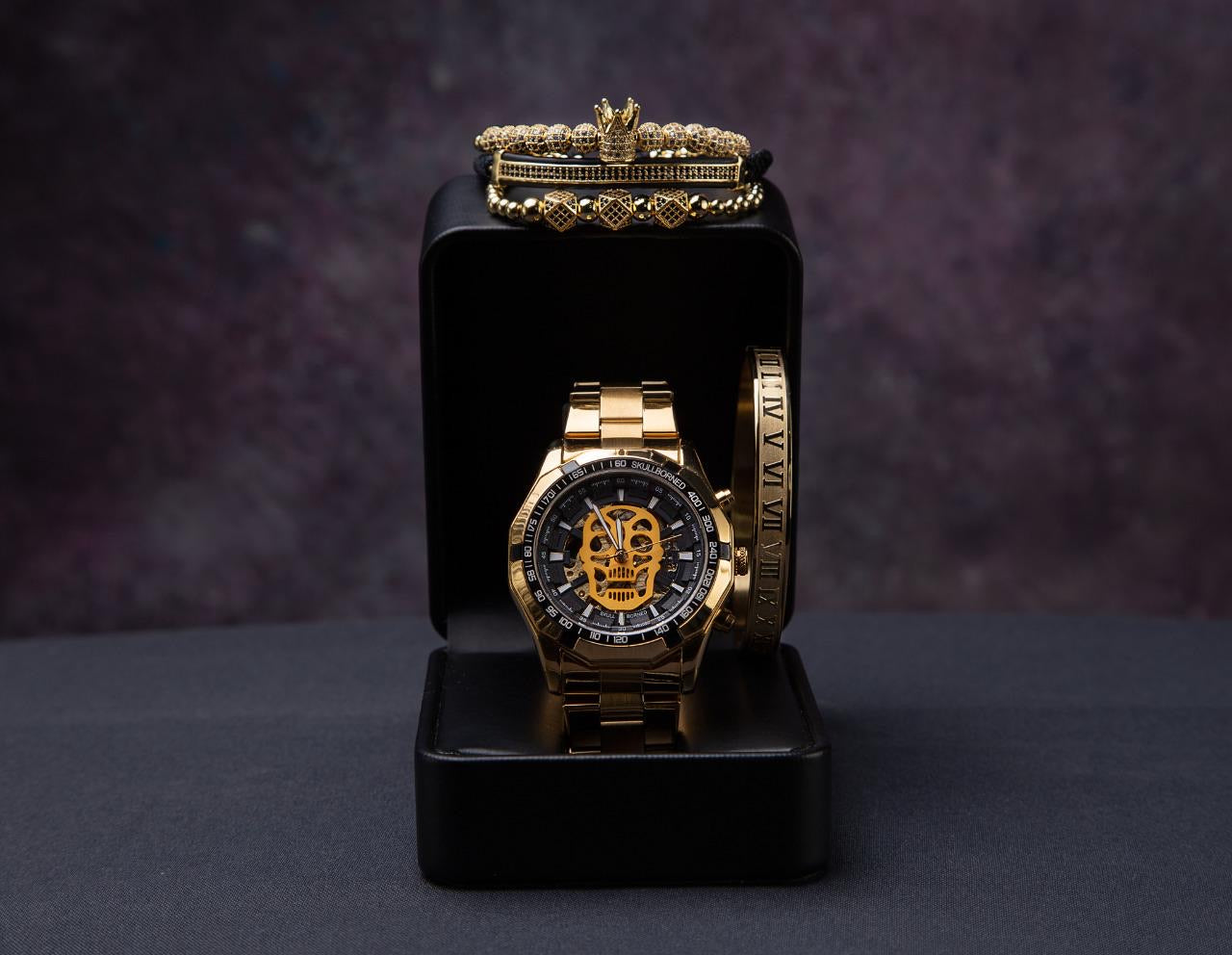 RELOJ Y PULSERAS UNISEX | DÚO MASTER GOLDEN DARK WINNER