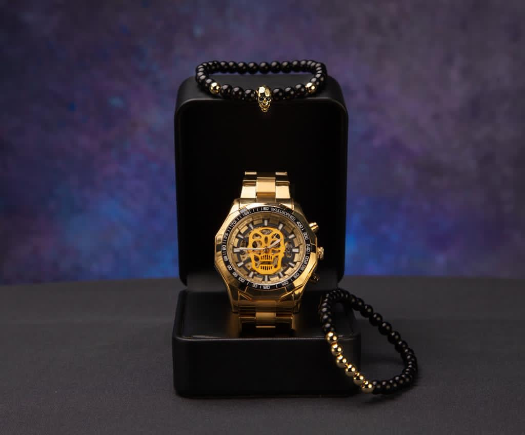 RELOJ Y PULSERA PARA HOMBRE | DÚO GOLD WINNER
