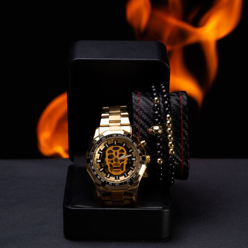 RELOJ Y PULSERA PARA HOMBRE | DÚO GOLD WINNER