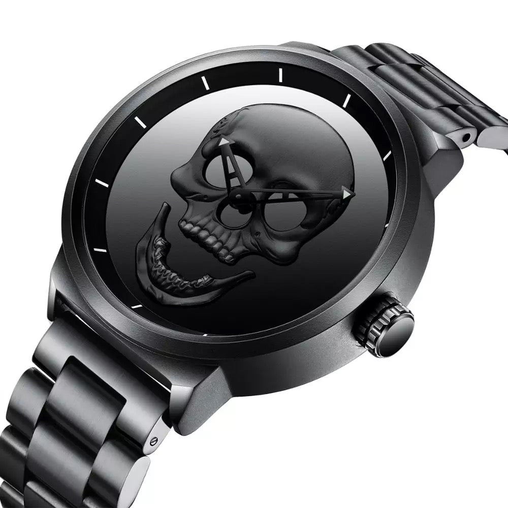 Reloj de calavera para hombre MEN BLACK Edición Limitada de Skullborned.