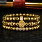 RELOJ Y PULSERA PARA HOMBRE | DÚO GOLDEN KING LION GOLD EDICIÓN ZAFIRO