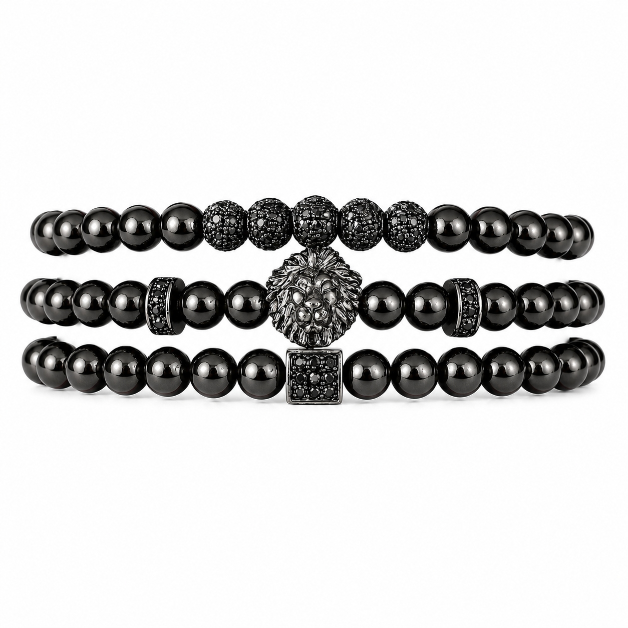 RELOJ Y PULSERA UNISEX | DÚO KING LION MEN BLACK