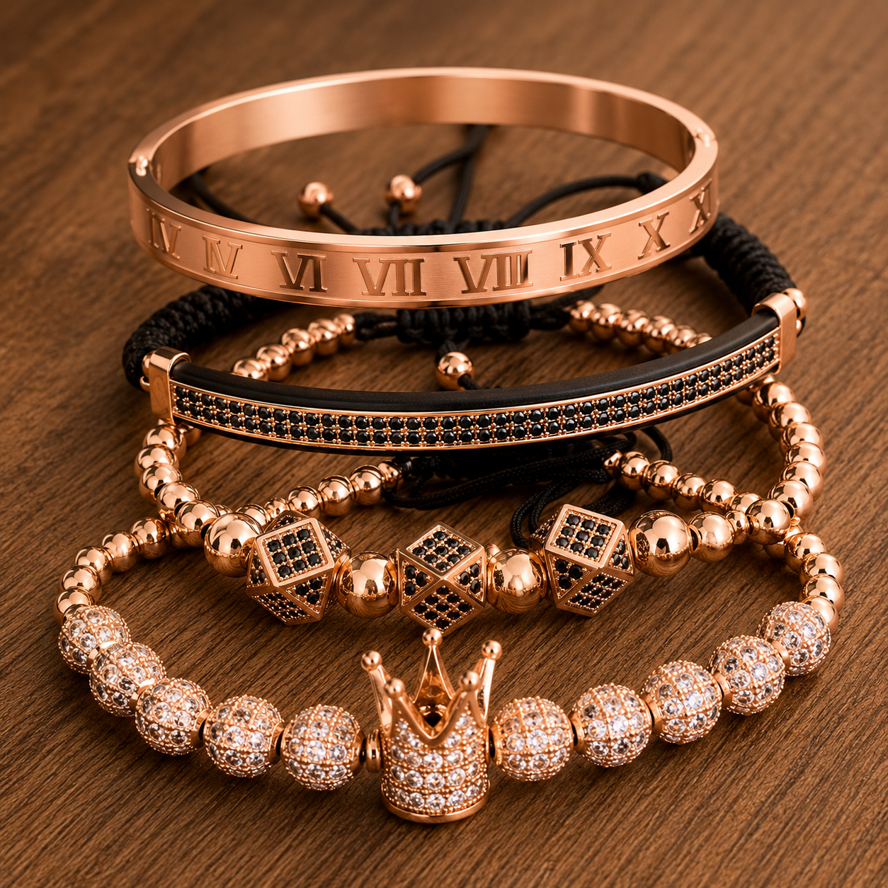 DÚO DE RELOJ Y PULSERAS TILL DEATH BROWN MASTER