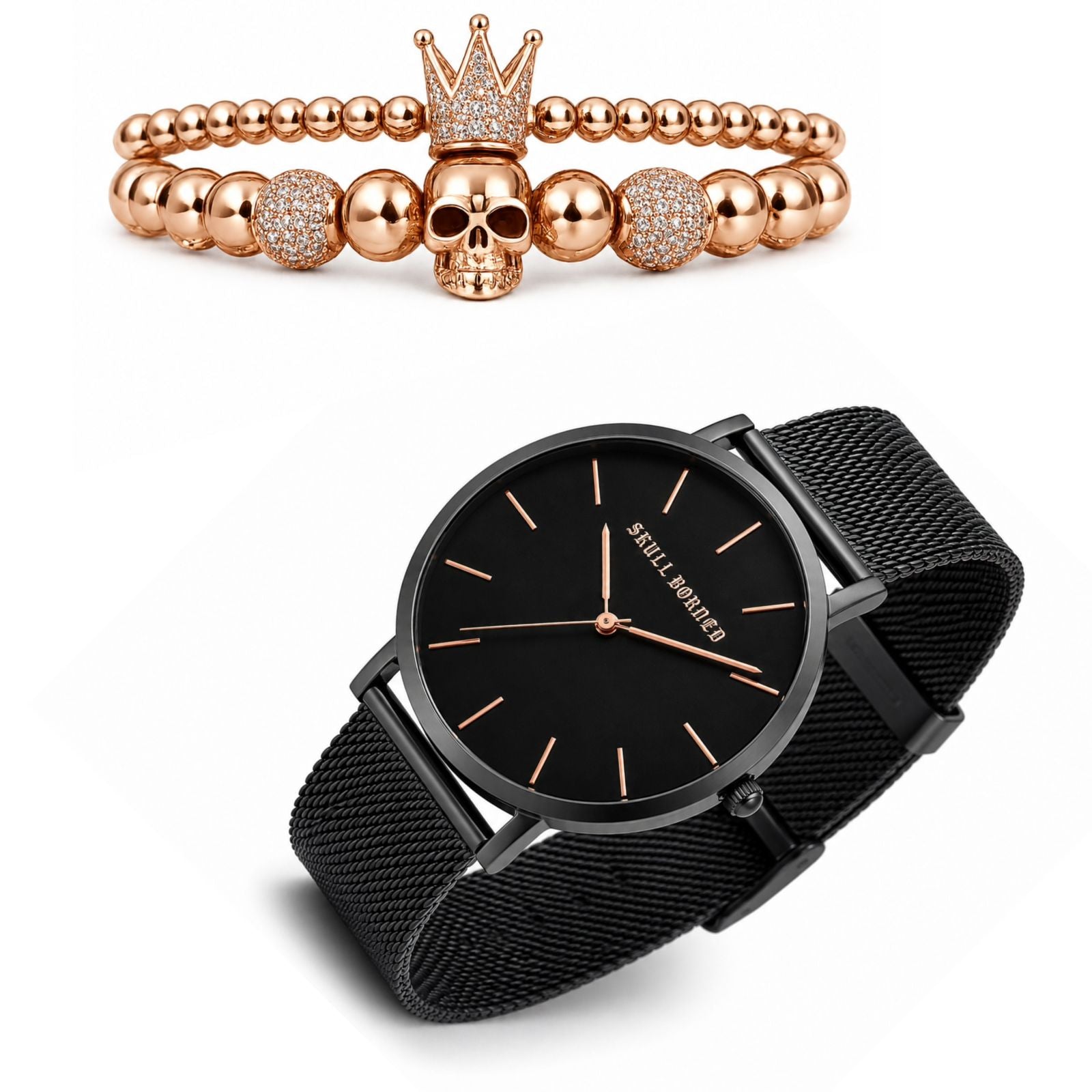 RELOJ Y PULSERAS PARA DAMA | DÚO COOPER BLACK SKULL