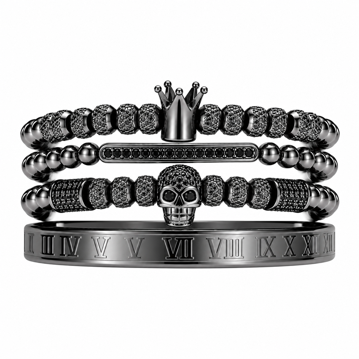 SET DE PULSERAS | MASTER SKULL BLACK