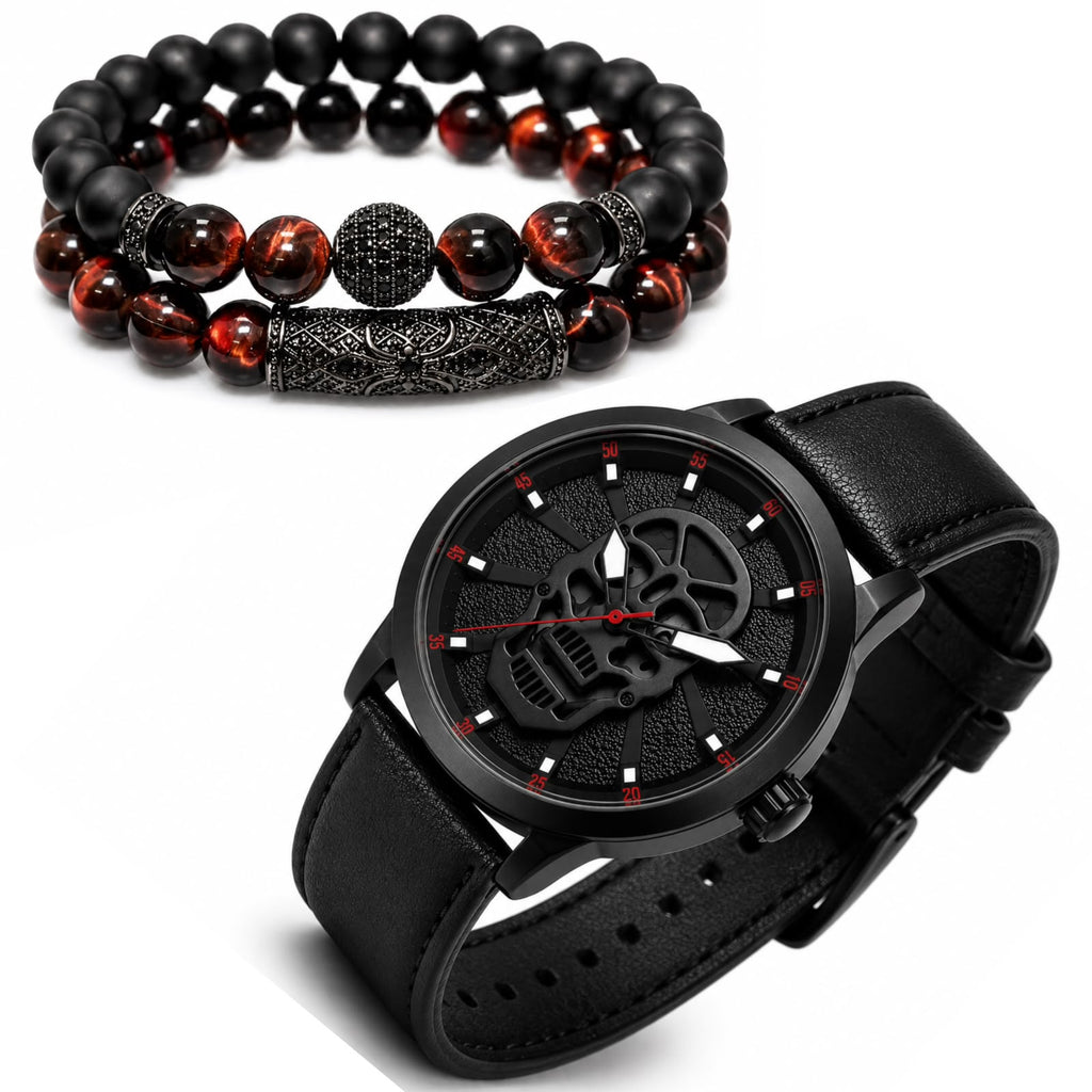 DÚO DE RELOJ Y PULSERAS TILL DEATH BLACK