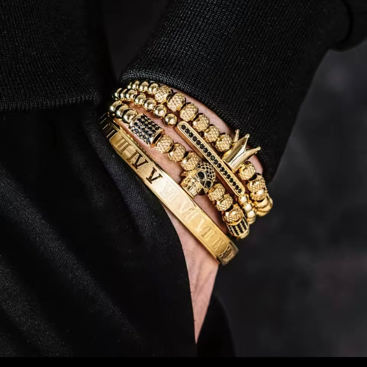 SET DE PULSERAS | MASTER SKULL ORO