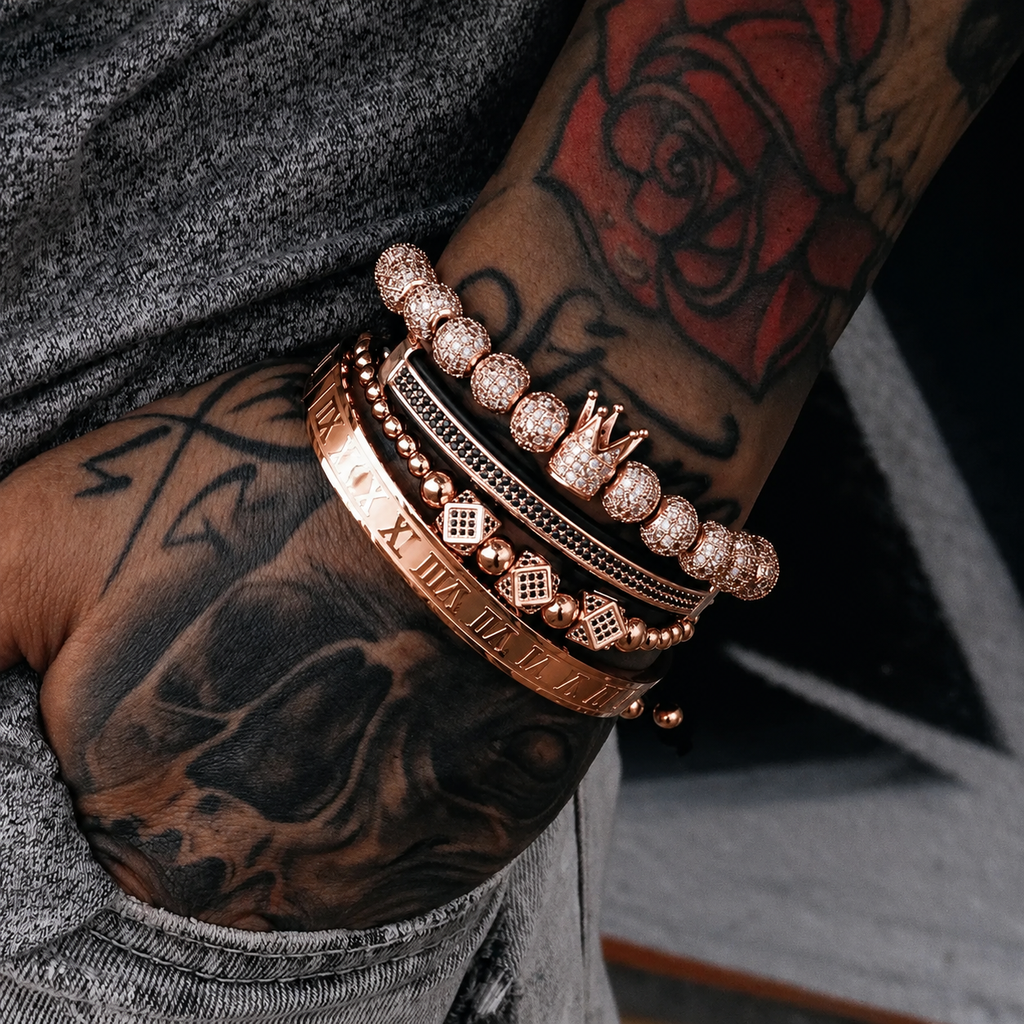 DÚO DE RELOJ Y PULSERAS TILL DEATH BROWN MASTER