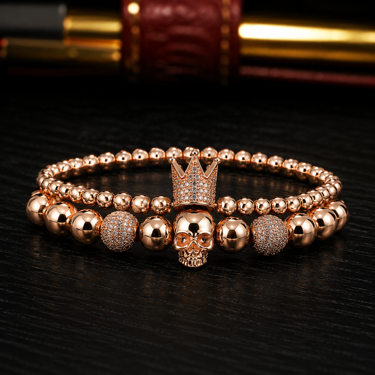 RELOJ Y PULSERAS PARA DAMA | DÚO COOPER BLACK SKULL