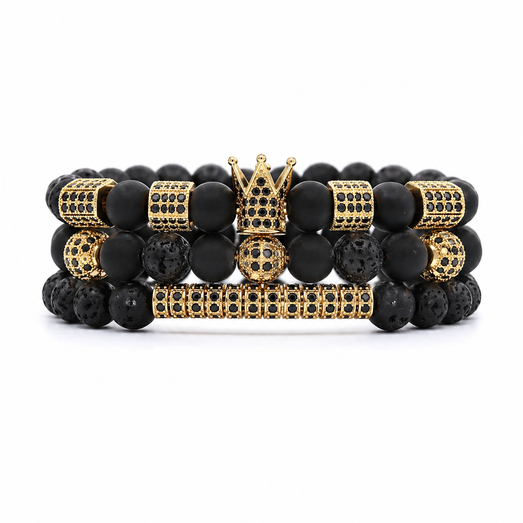 RELOJ Y PULSERA UNISEX | DÚO GOLD GHOST KING BAR