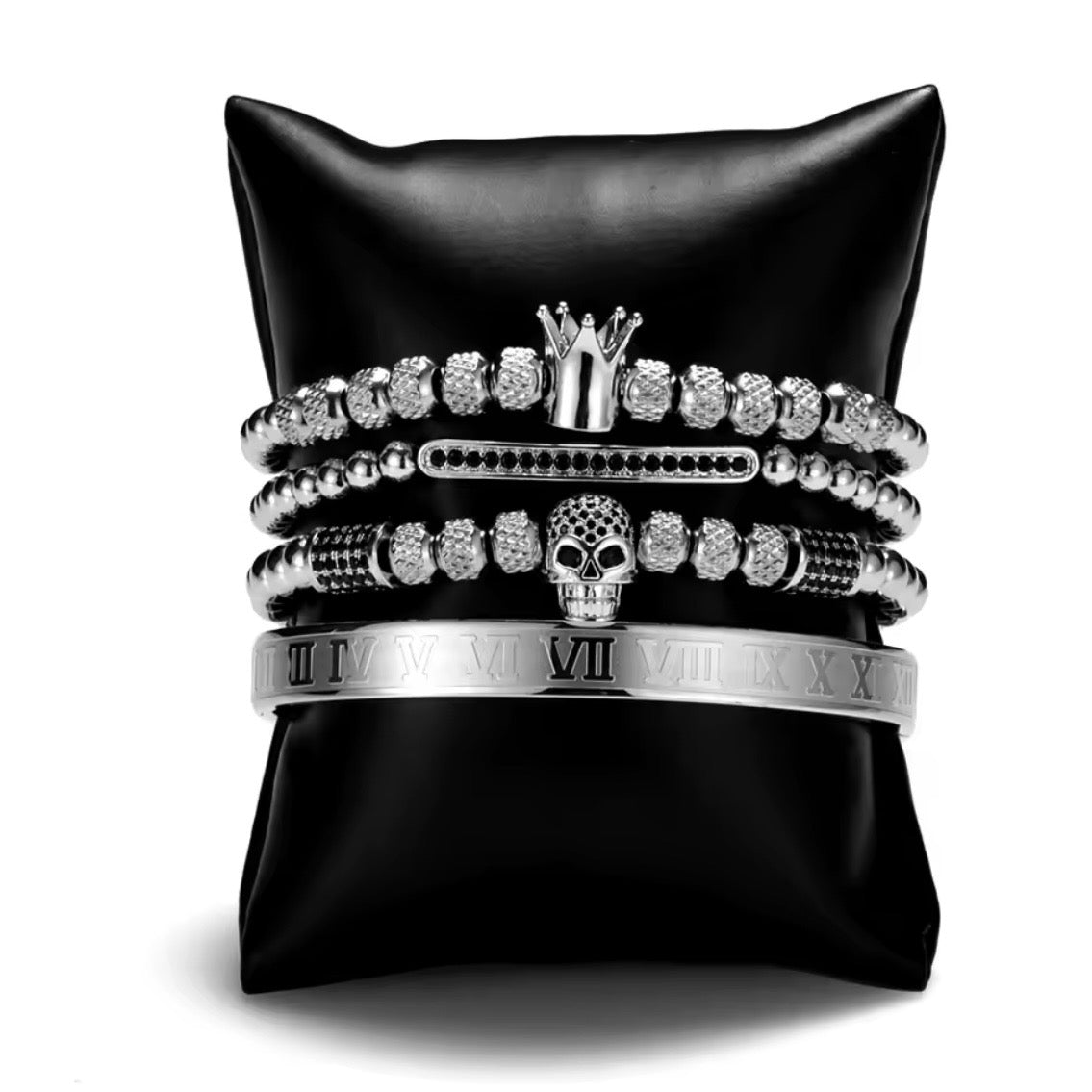 SET DE PULSERAS SKULL | MASTER PLATA