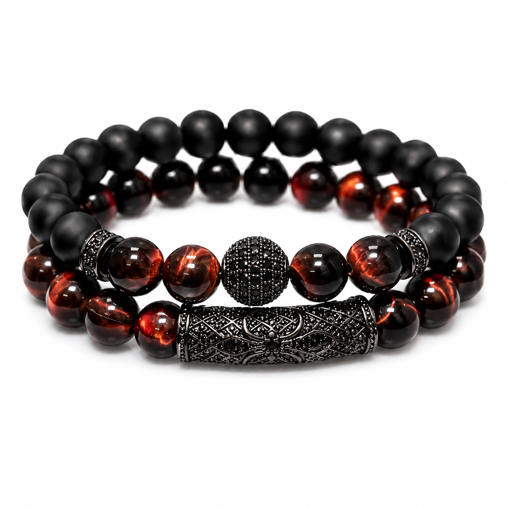 DÚO DE RELOJ Y PULSERAS MEN BLACK TUBING