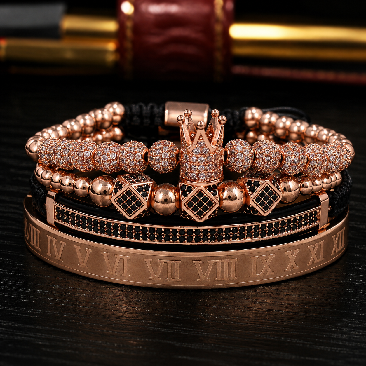 DÚO DE RELOJ Y PULSERAS TILL DEATH BROWN MASTER