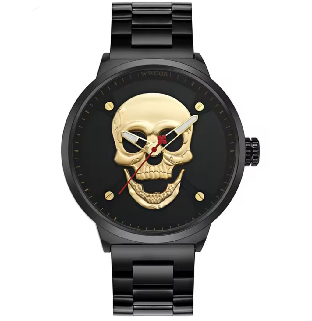 RELOJ Y PULSERA UNISEX | DÚO GOLD GHOST KING BAR