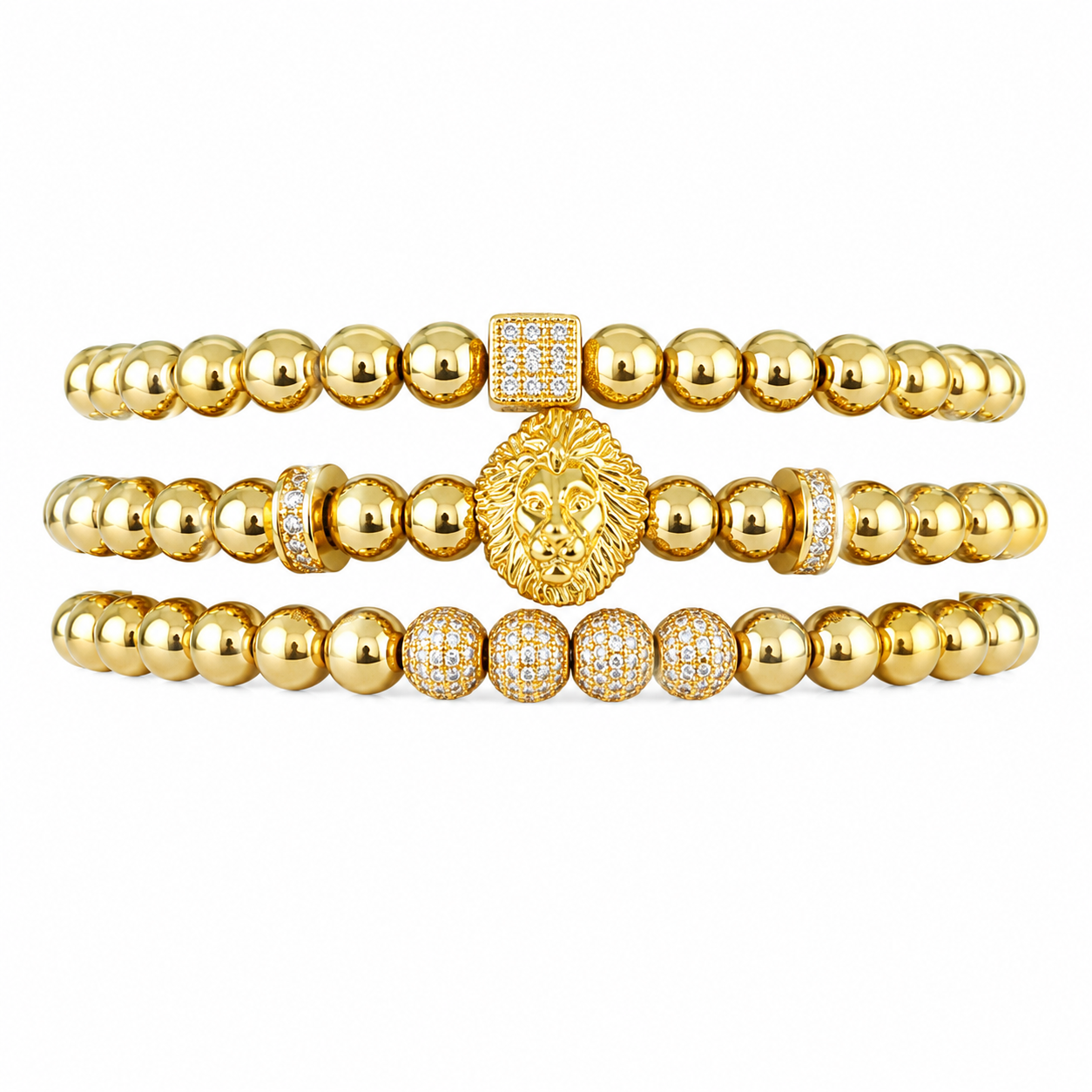 RELOJ Y PULSERA PARA HOMBRE | DÚO GOLDEN KING LION GOLD EDICIÓN ZAFIRO