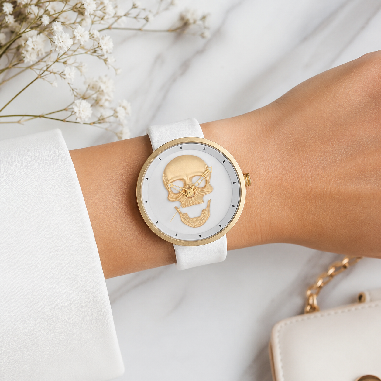 RELOJ PARA DAMA | WHITE SKULL