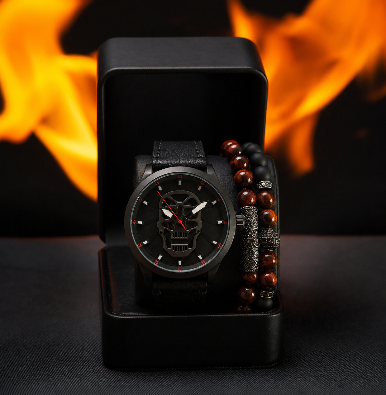 DÚO DE RELOJ Y PULSERAS TILL DEATH BLACK