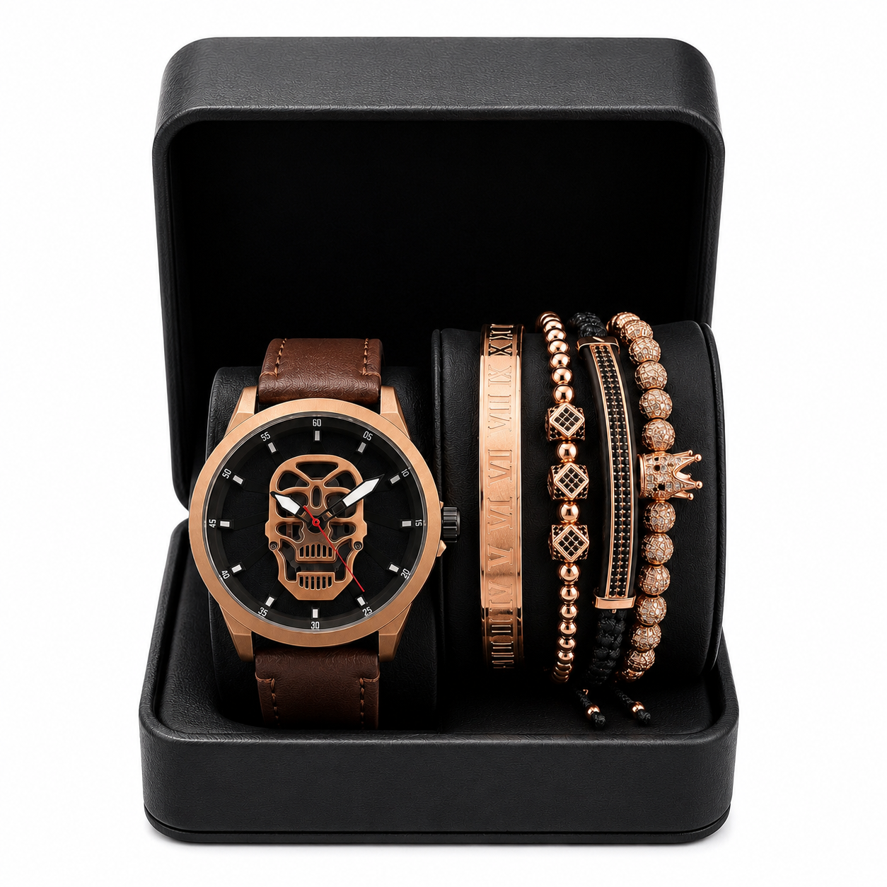 DÚO DE RELOJ Y PULSERAS TILL DEATH BROWN MASTER