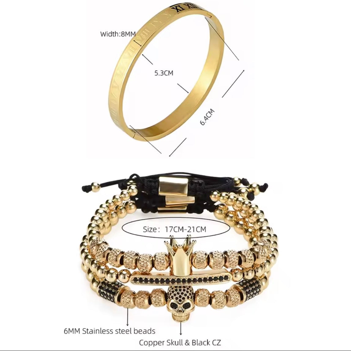 SET DE PULSERAS | MASTER SKULL ORO