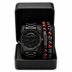 DÚO DE RELOJ Y PULSERAS MEN BLACK TUBING