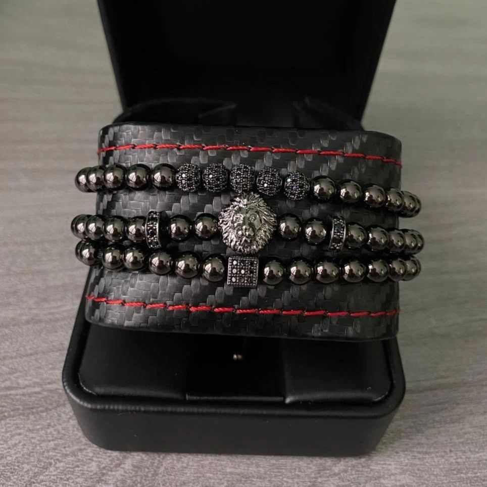 RELOJ Y PULSERA UNISEX | DÚO KING LION  MEN BLACK