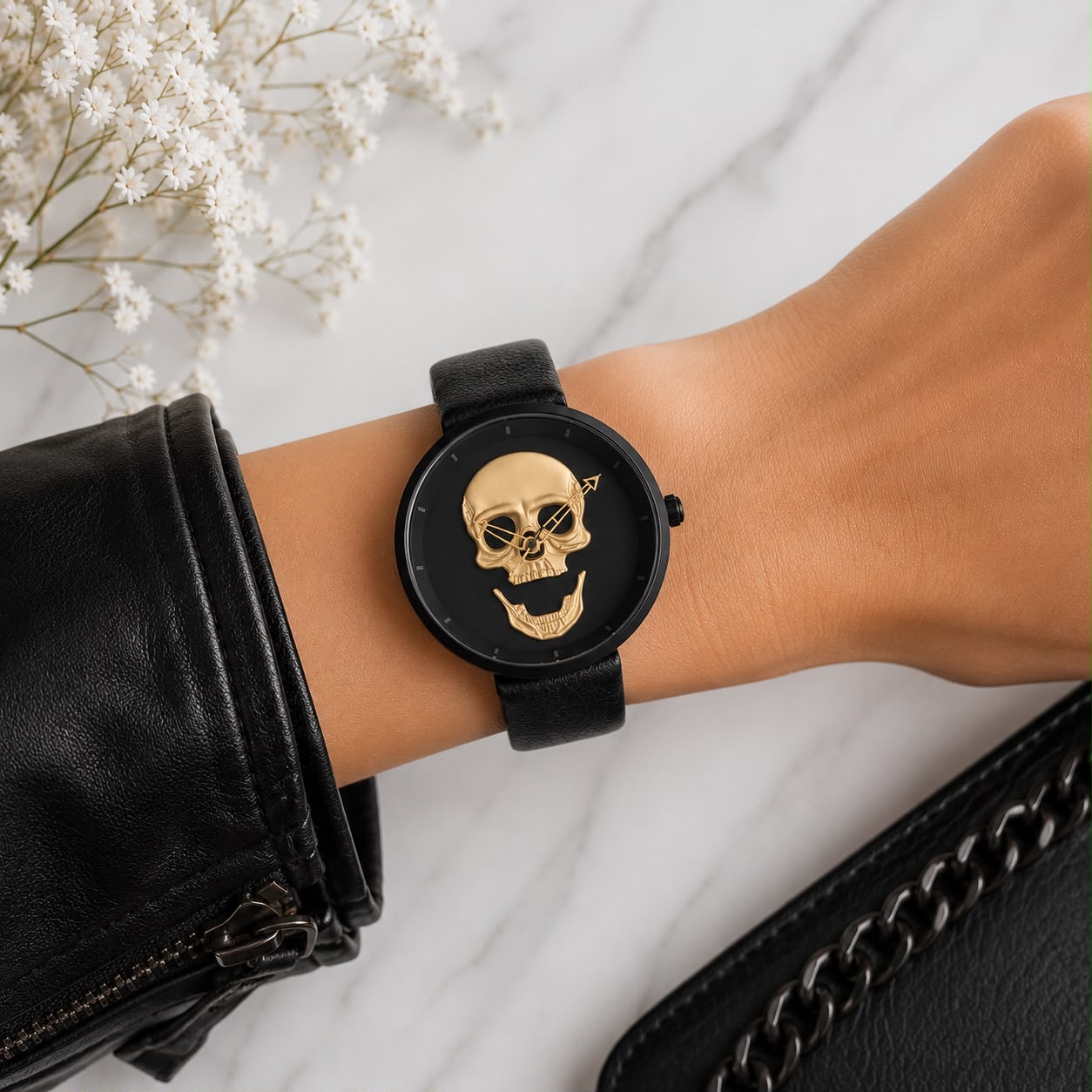 RELOJ PARA DAMA | BLACK SKULL LEATHER