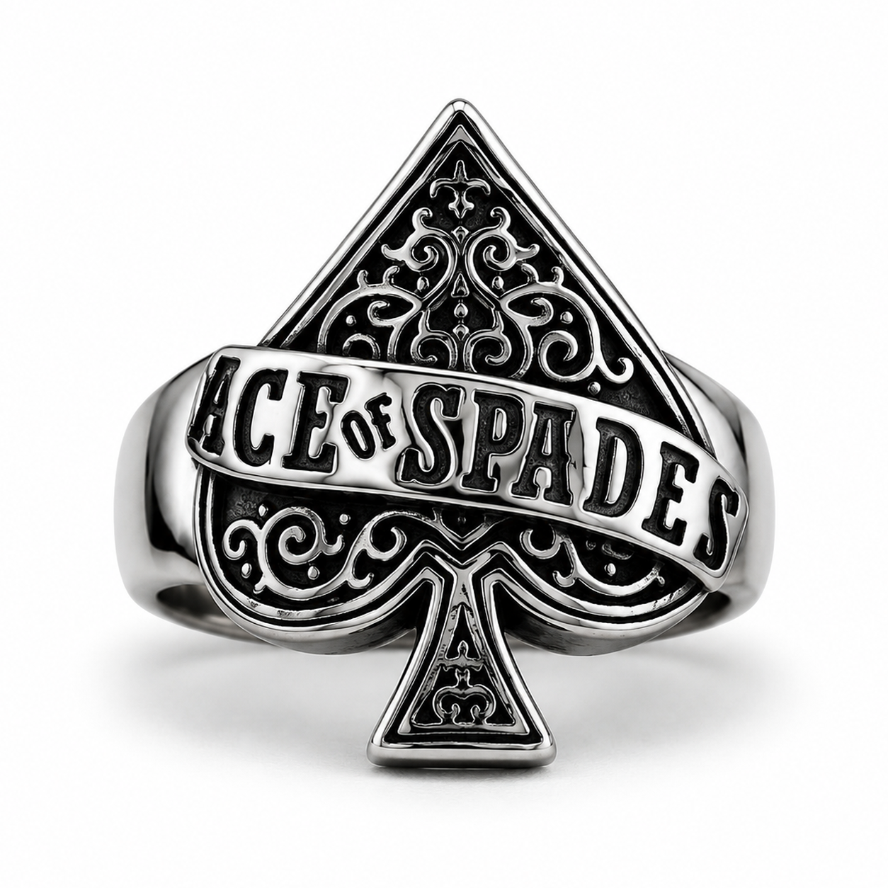 Anillo Ace of Spades en acero inoxidable 316L — Skullborned