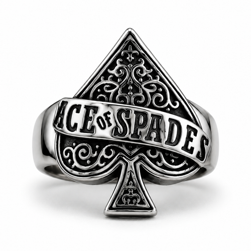 Anillo Ace of Spades en acero inoxidable 316L — Skullborned