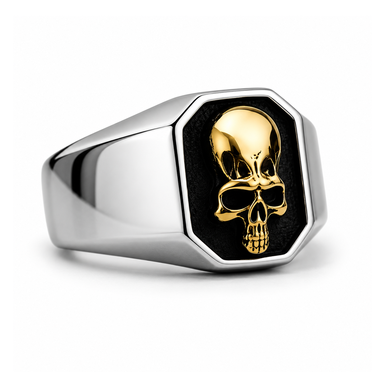 Anillo sello de calavera Phantom Gold en acero inoxidable 316L — Skullborned