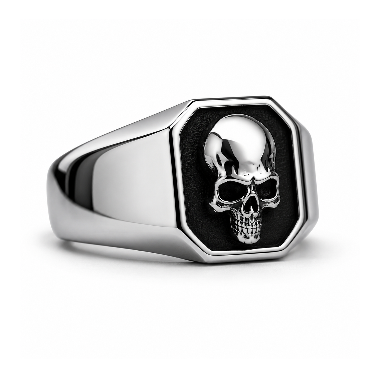 Anillo sello de calavera Phantom Silver en acero inoxidable 316L — Skullborned