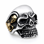 Anillo de calavera Reaper Silver en acero inoxidable 316L — Skullborned