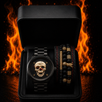 RELOJ Y PULSERA UNISEX | DÚO GOLD GHOST KING BAR
