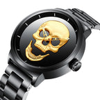 RELOJ Y PULSERA UNISEX | DÚO MEN GOLDEN SKULL