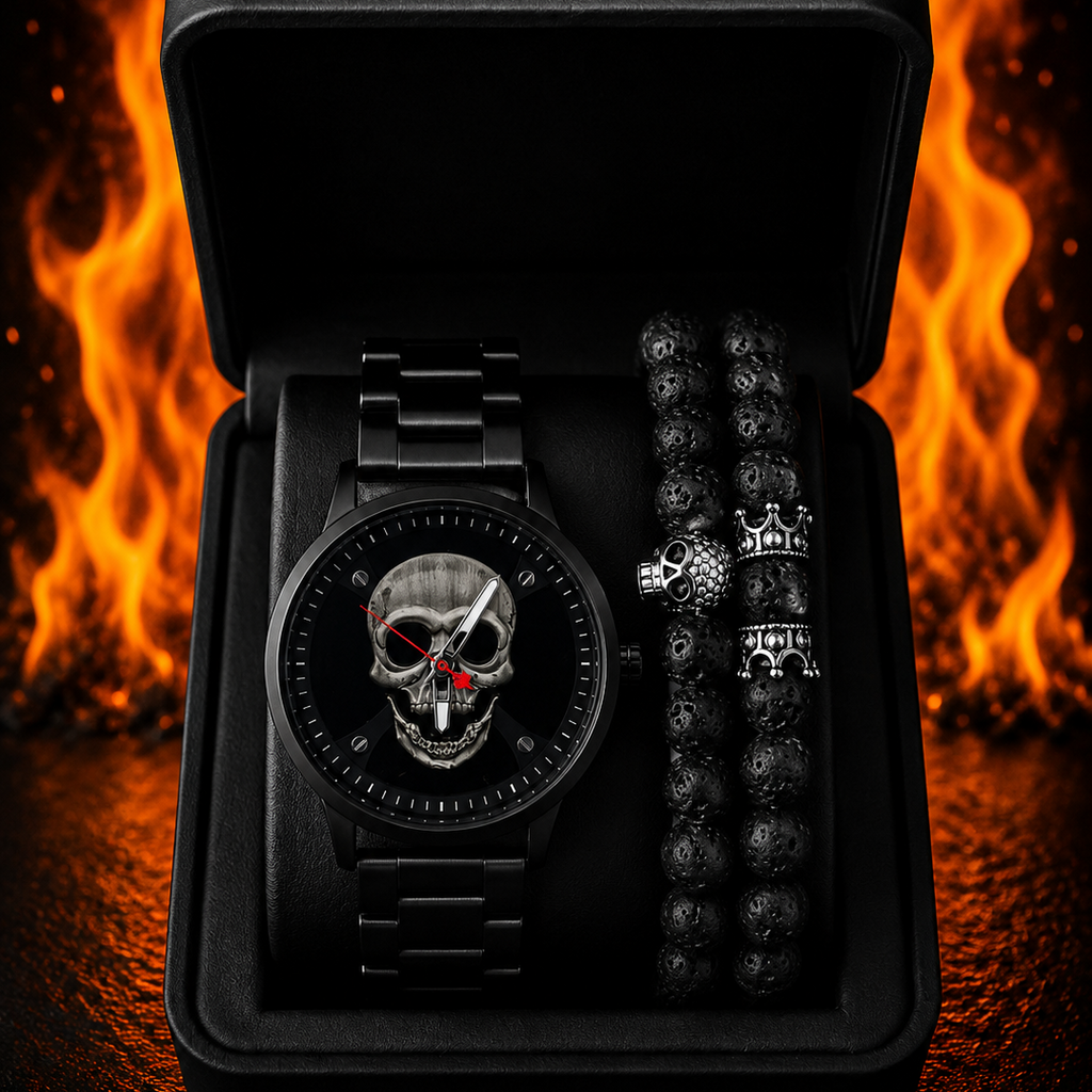 RELOJ Y PULSERA UNISEX | DÚO SILVER GHOST