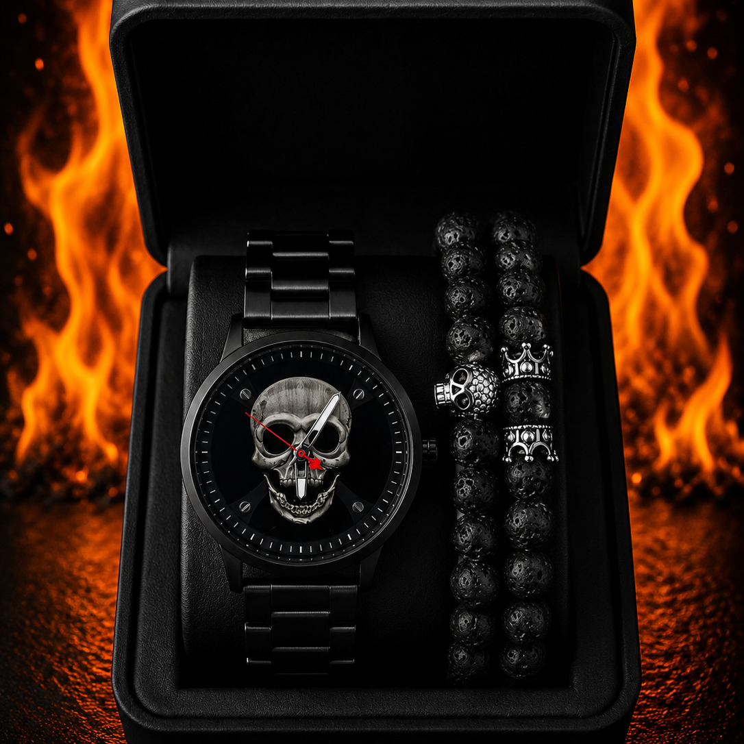 RELOJ Y PULSERA UNISEX | DÚO SILVER GHOST