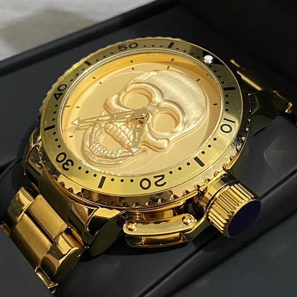 RELOJ PARA HOMBRE | GOLD ROCK SKULL — estilo 1