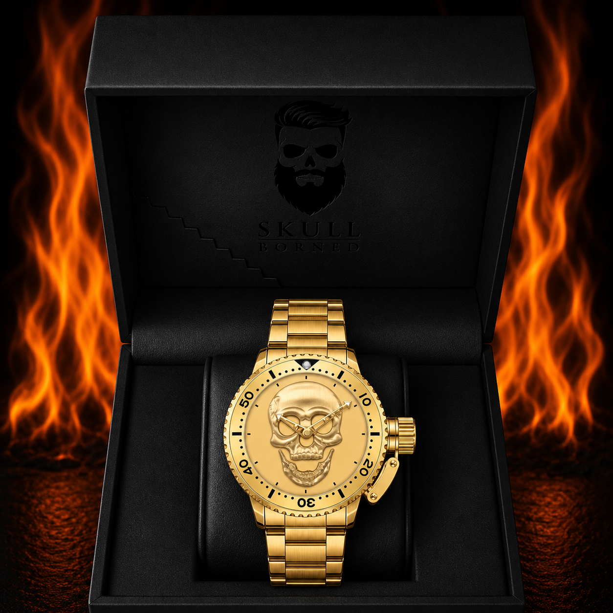 RELOJ PARA HOMBRE | GOLD ROCK SKULL