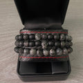 SET DE PULSERAS PARA HOMBRE |  SKULL ONYX BLACK