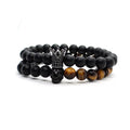 SET DE PULSERAS UNISEX | SKULL ONYX TIGER EYE